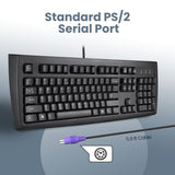 PERIBOARD-107 - PS/2 Black Standard Keyboard with 1.8m (5.9ft) cable.