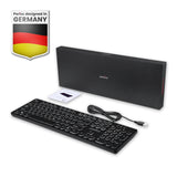 PERIBOARD-317 R - Wired Backlit Round Keys Keyboard with Large Print Letters: Package and user manual.