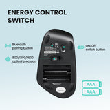 PERIMICE-804 - Bluetooth Ergonomic Vertical Optical Mouse 800/1200/1600 DPI 6 Buttons Design