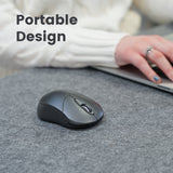 Perixx PERIMICE-802 Wireless Bluetooth Mouse - Portable Design - Compatible with Windows, iOS, and Android PC, Laptop, Tablet, and Smartphone - Graphite Gray