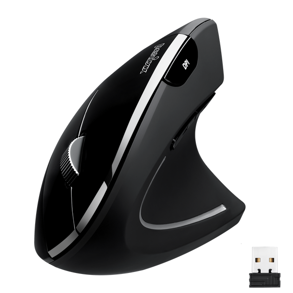 PERIMICE-813B Bluetooth & 2.4 G Ergonomic Vertical Mouse 3-in-1 Multi-Device Multi-OS