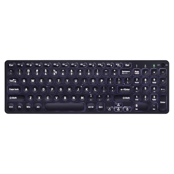 PERIBOARD-733B - Wireless 2.4GHz Backlit Rechargeable Compact Keyboard with Lowe Profile Keys