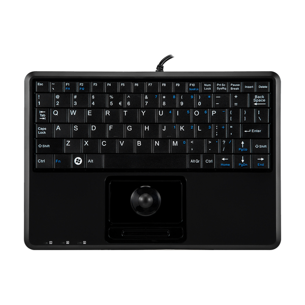 PERIBOARD-509 H PLUS - Wired Super-Mini 75% Trackball Keyboard Scissor Keys Extra USB Ports