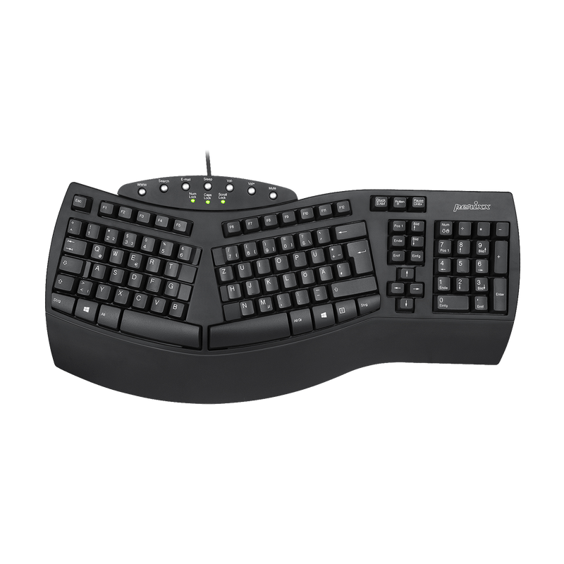 PERIBOARD-512 B - Wired Ergonomic Keyboard 100% in DE layout