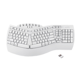 PERIBOARD-612 W - Wireless White Ergonomic Keyboard plus Bluetooth Connection