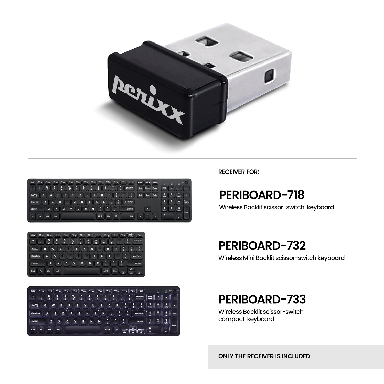 USB dongle receiver for PERIBOARD-718-732-733 – Perixx USA