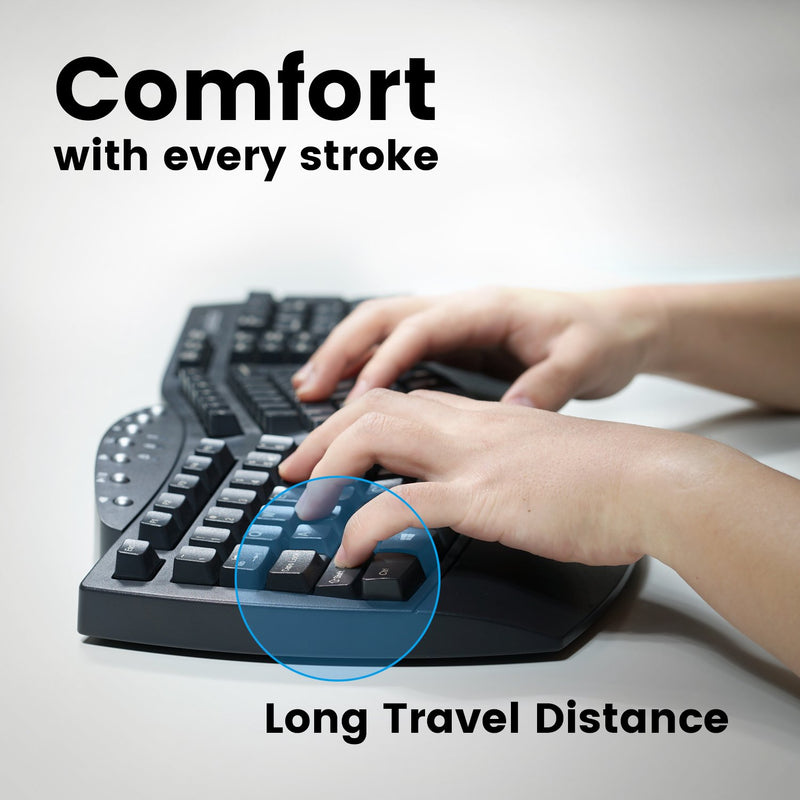 PERIBOARD-612 B - Wireless Ergonomic Keyboard 75% plus Bluetooth Connection with long travel distance. Comfort with every stroke.