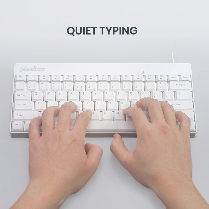PERIDUO-212 W - Wired White Mini Combo (75% keyboard Quiet Keys).