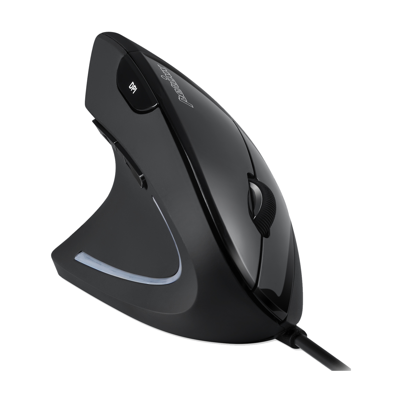 PERIMICE-513 L - Wired Left-Handed Ergonomic Vertical Mouse 6 Buttons  1000/1600 DPI