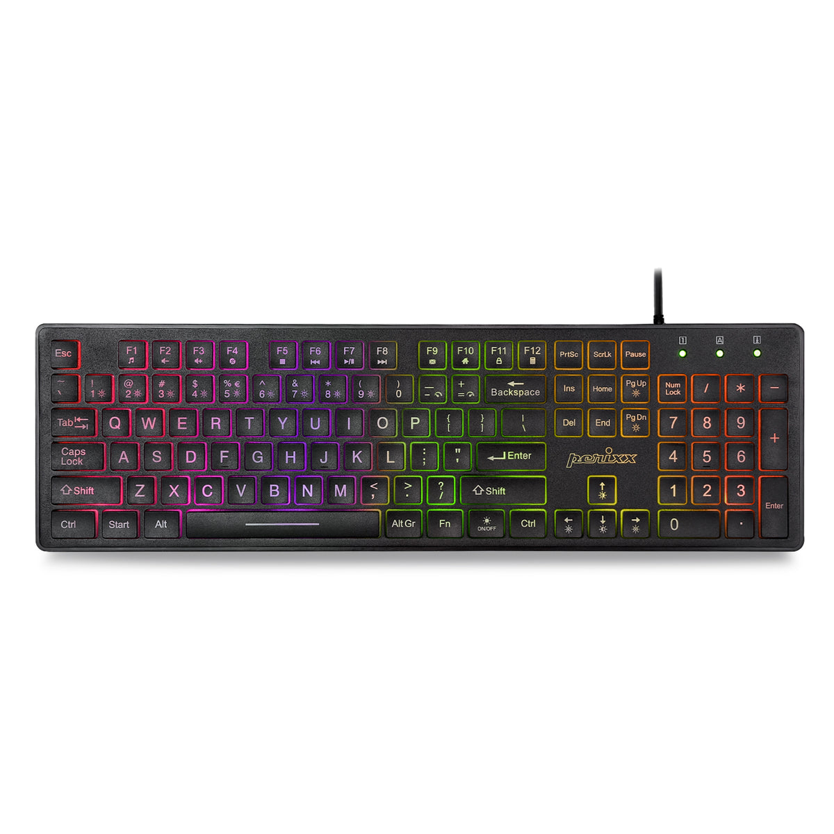 Perixx PERIBOARD-317RGB Wired Backlit USB Keyboard - English (US)