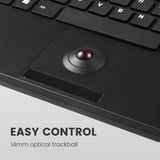 Perixx PERIBOARD-526, Wired Mini USB Keyboard with Trackball - Scissor Keys - Build-in 2 USB Hubs