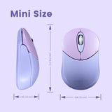 Perixx PERIMICE-802PP Wireless Bluetooth Mouse - Portable Design - Compatible with Windows, iOS, and Android PC, Laptop, Tablet, and Smartphone - Purple