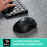 PERIMICE-621B Wireless Mouse - Silent Click with Ergo Design - Compatible for Desktop and Laptop PC - Wireless 2.4 GHz - Black