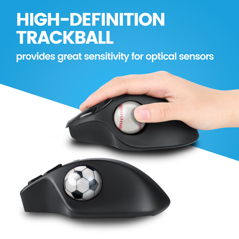 Perixx PERIPRO-303X2F 1.34 Inches Sports Trackball - Fun Novelty Baseball and Soccer Design - Compatible for M570, M575, PERIMICE-517/520/717/720, and Other 1.34inches Trackball Mouse