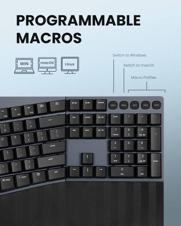 PERIBOARD-535 Wired Ergo-Mechanical Keyboard - Perixx USA