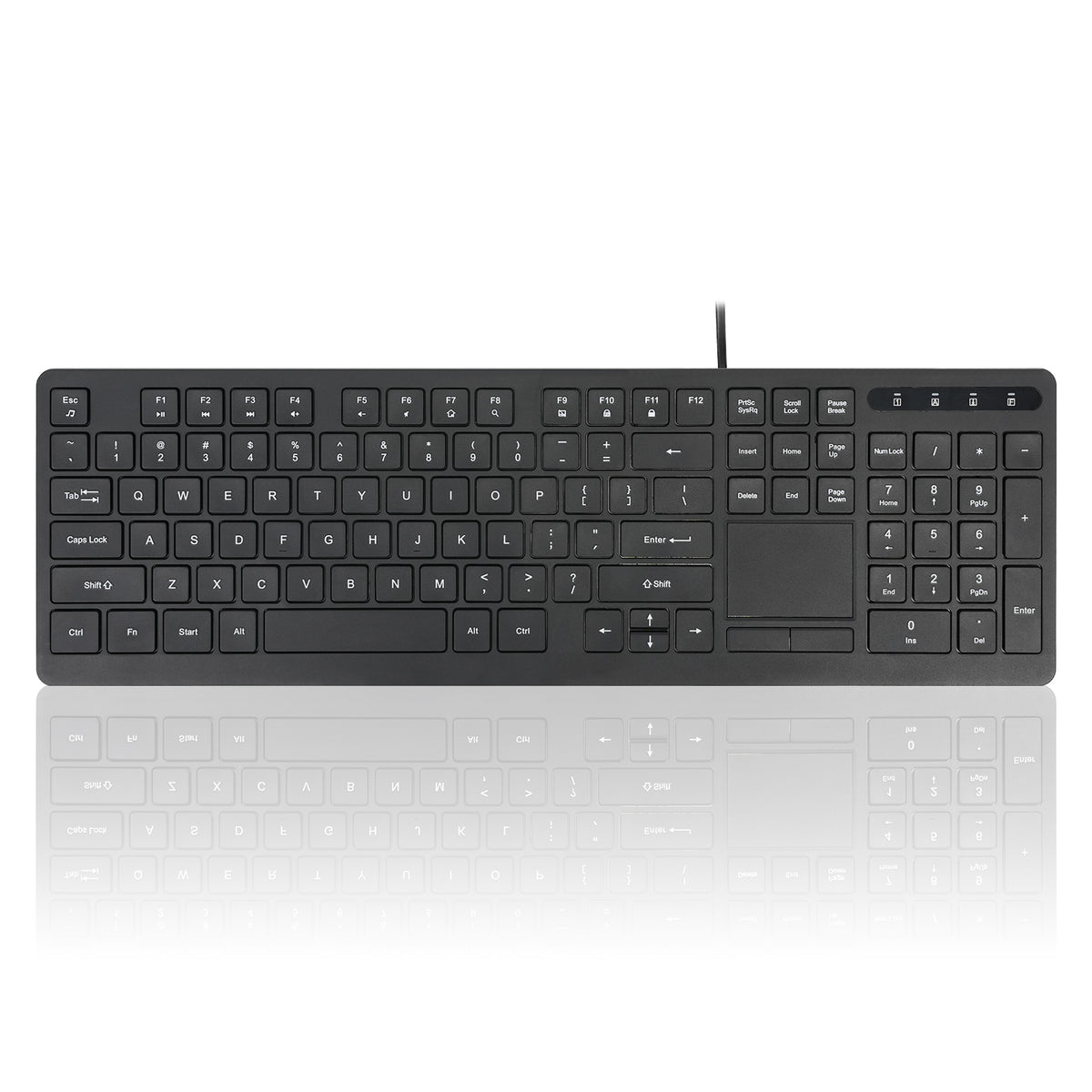 Perixx PERIBOARD-513III Wired Full-Size Keyboard with Integrated Touchpad