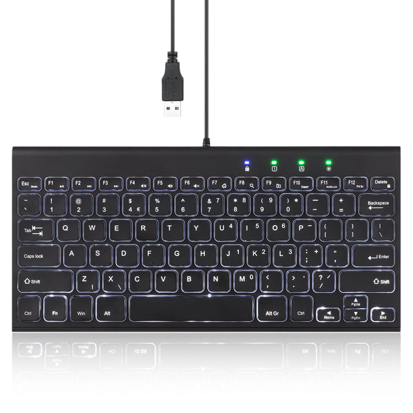 Perixx Mini Wired Backlit Keyboard