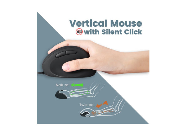 Silent click ergonomic mouse
