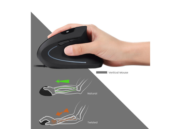 Vertical mouse with high-resolution optical sensor