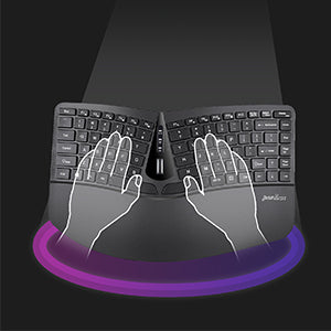Split 3D design for natural typing