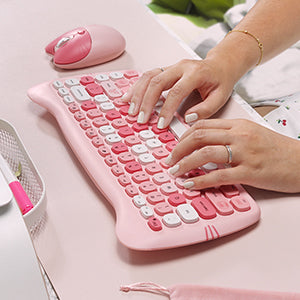 Perixx Pinky Cat PERIDUO-715 Super Cute, Portable, and Slim Combo