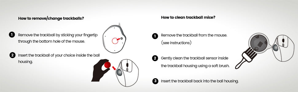 instructions how to remove trackball mice