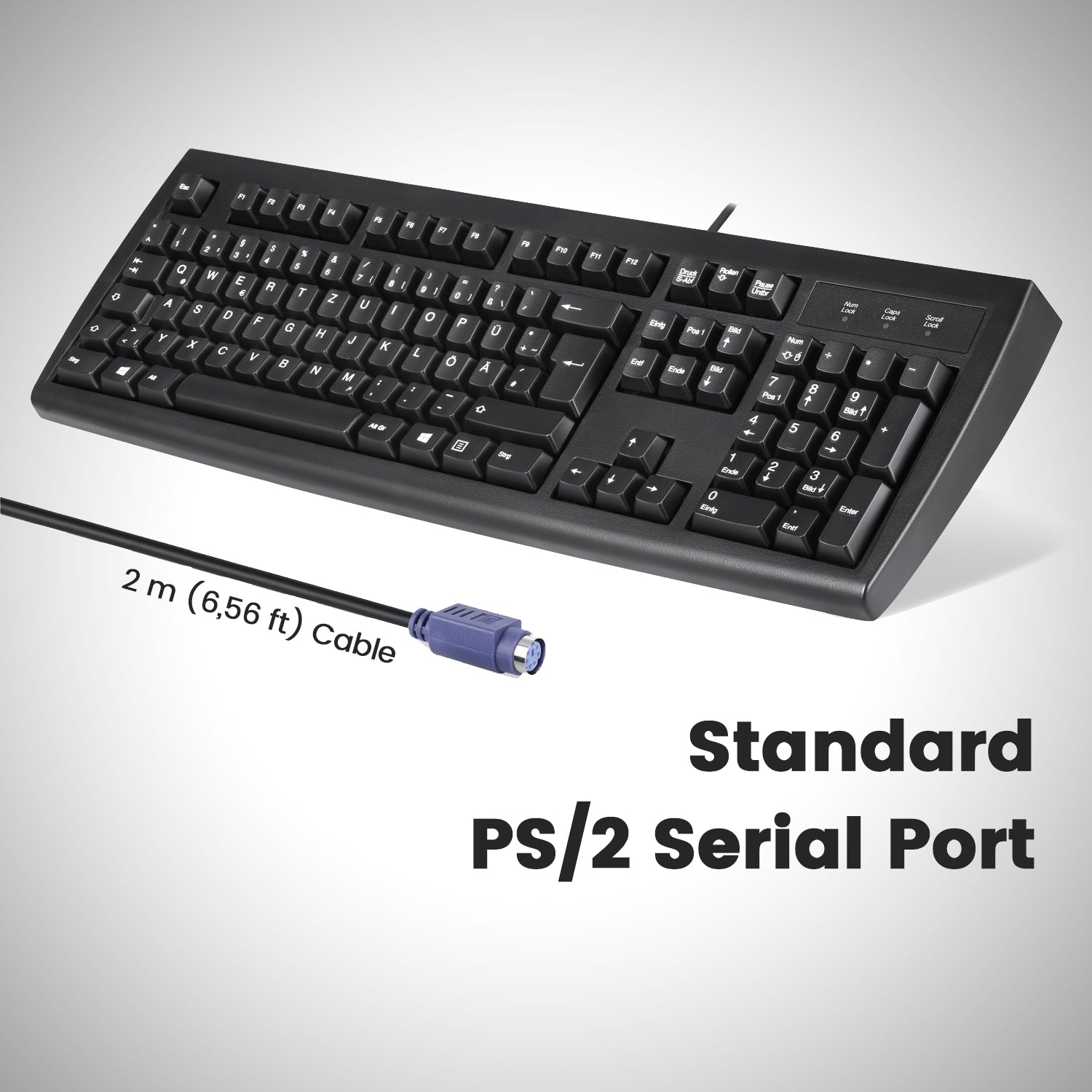 PERIBOARD-107 Wired PS/2 Full Size Keyboard - Perixx USA