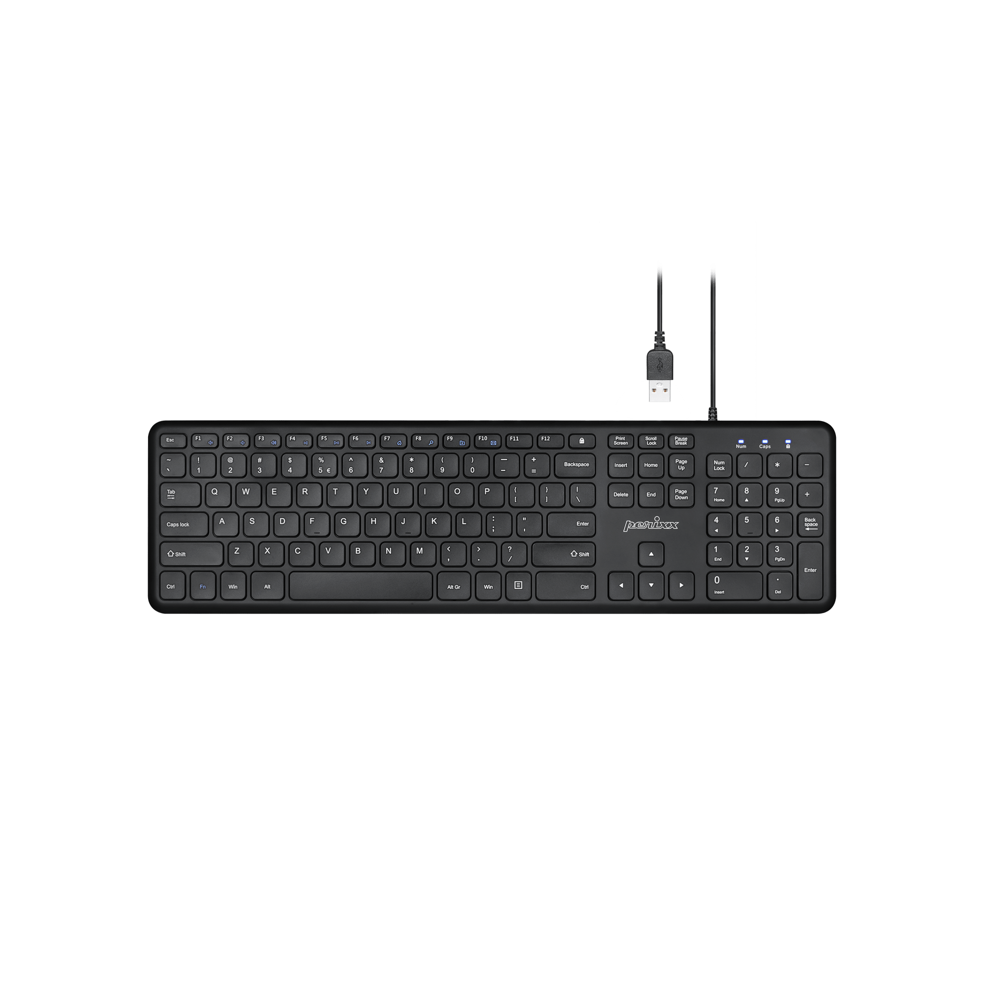 PERIBOARD-210 Wired Standard Keyboard with Scissor Keys - Perixx USA