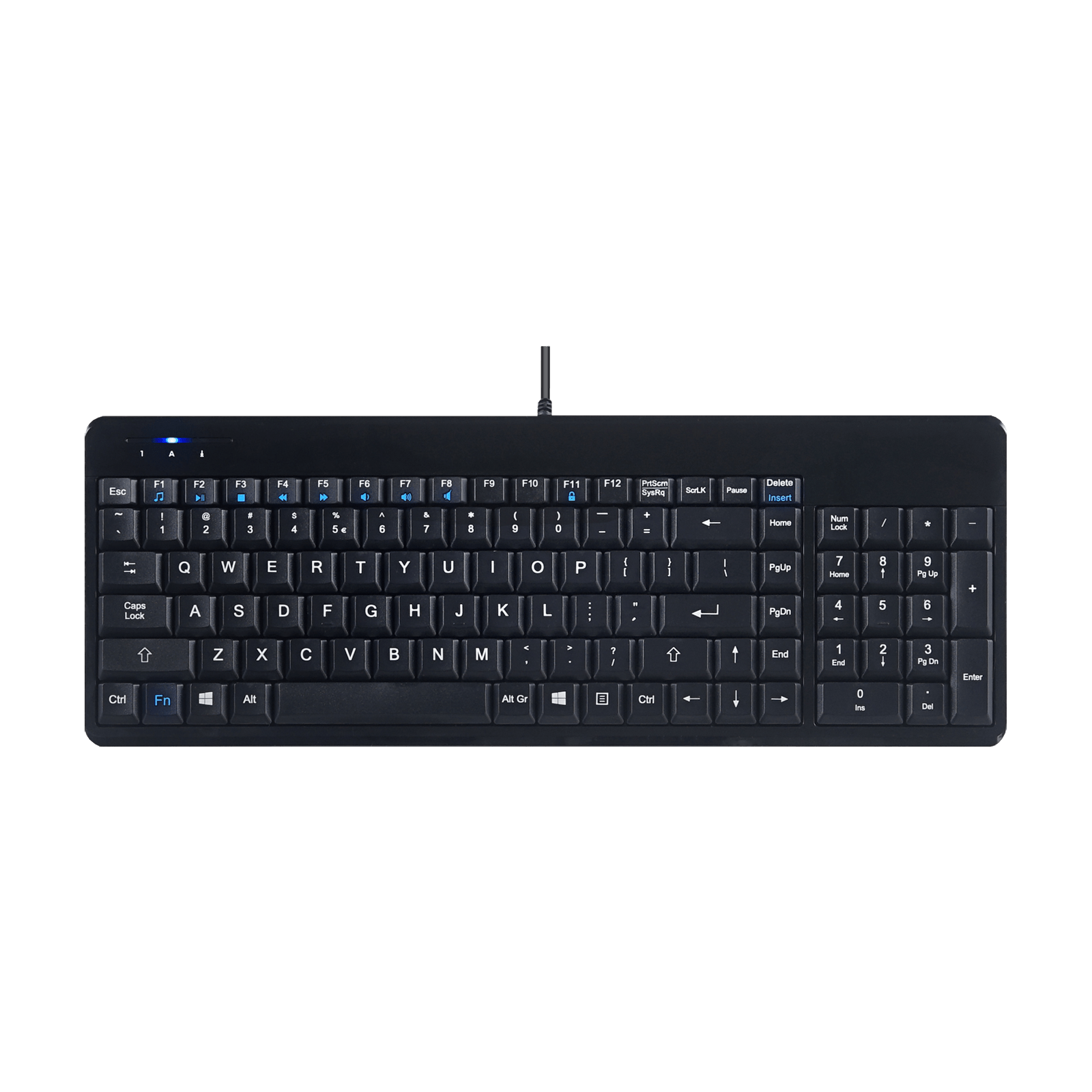PERIBOARD-220 Wired Compact Keyboard with Numpad and Extra USB Ports ...