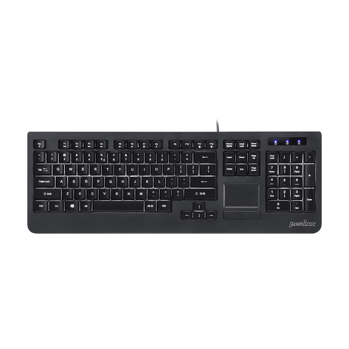 PERIBOARD-313 Wired Backlit Touchpad Keyboard with Extra USB Ports ...