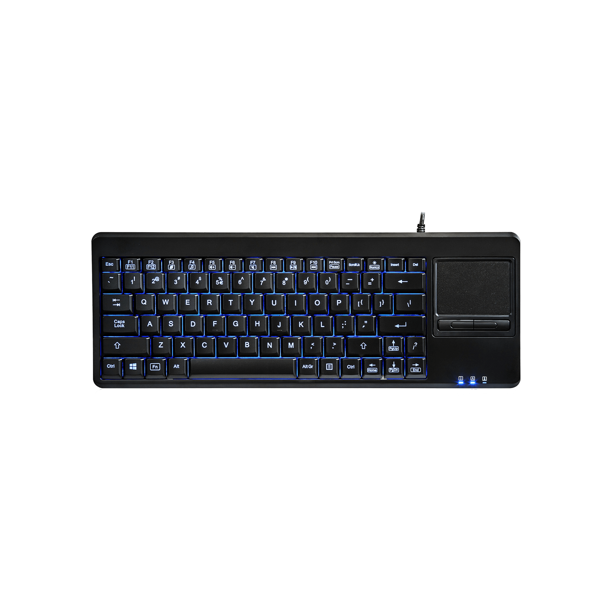 PERIBOARD-315 Wired Backlit Touchpad Compact Keyboard with Extra USB ...