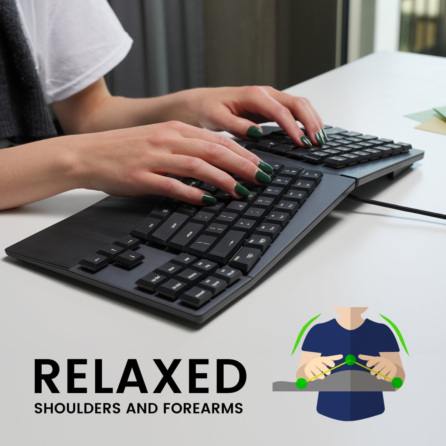 PERIBOARD-335 Compact Ergo-Mechanical Keyboard - Perixx USA