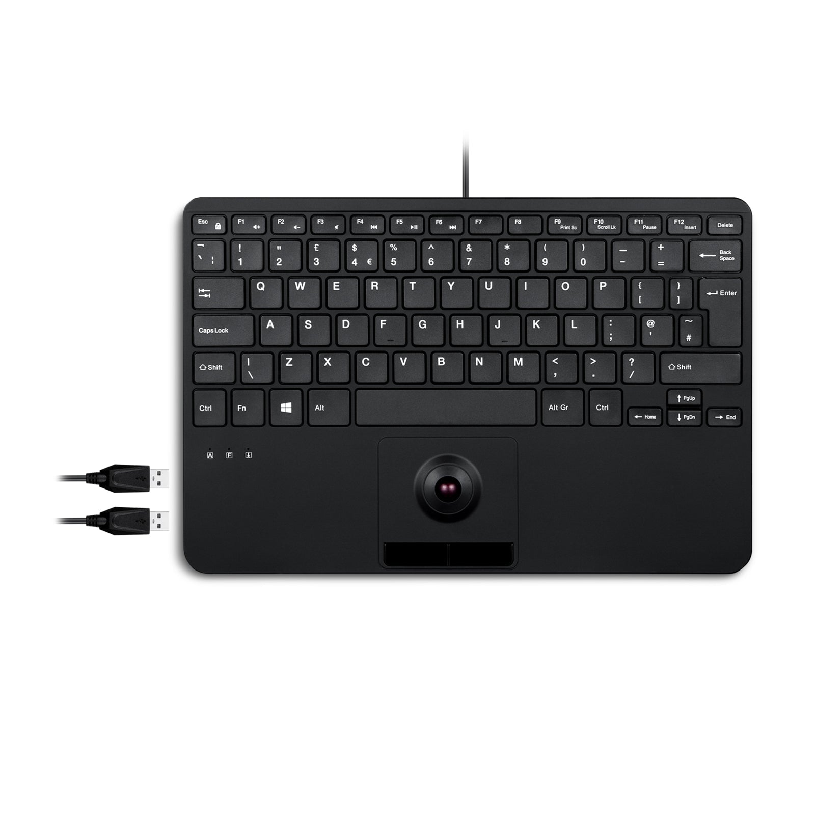 PERIBOARD-526 Wired Mini USB Keyboard with Trackball and Scissor Keys ...