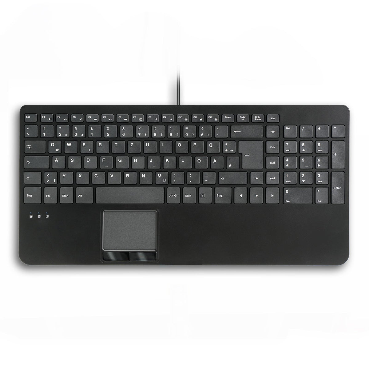 Perixx PERIBOARD-534 Wired Compact Keyboard with Touchpad and USB Hubs - English (US) / USB Type-A