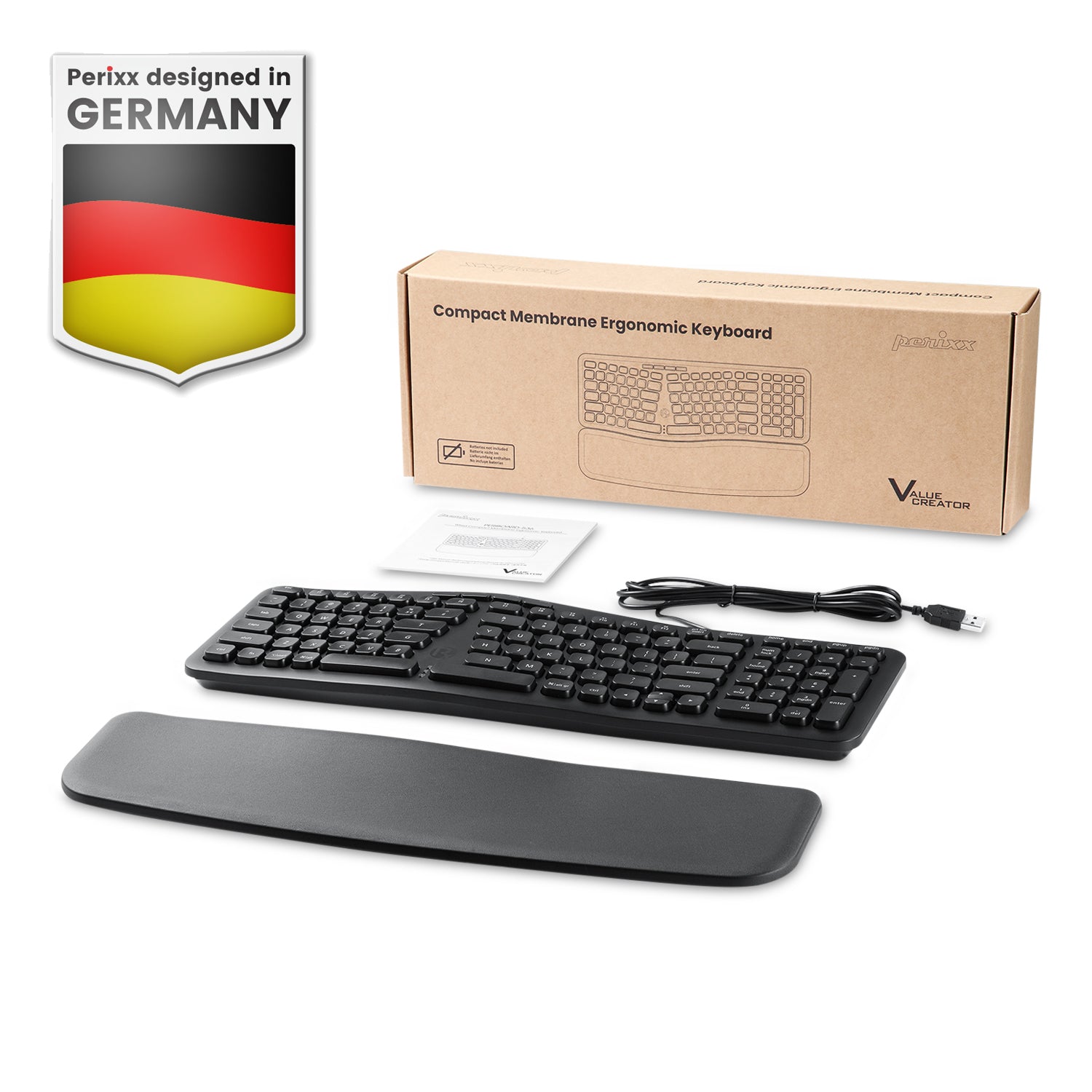 Compact Usb Keyboard PERIBOARD-536 Wired Ergonomic Compact USB Keyboard - Perixx USA