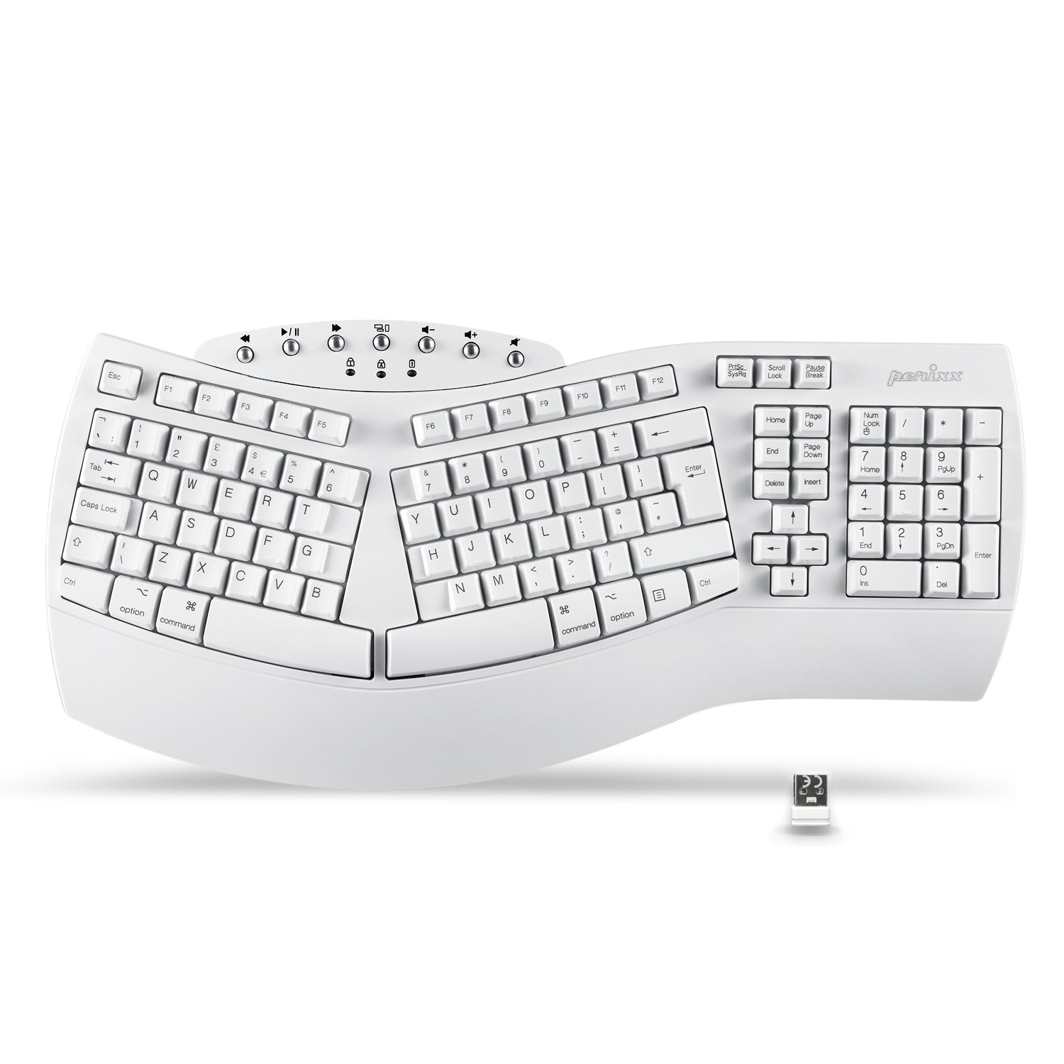 PERIBOARD-612 Wireless Ergonomic Split Keyboard with 2.4G and Bluetooth ...