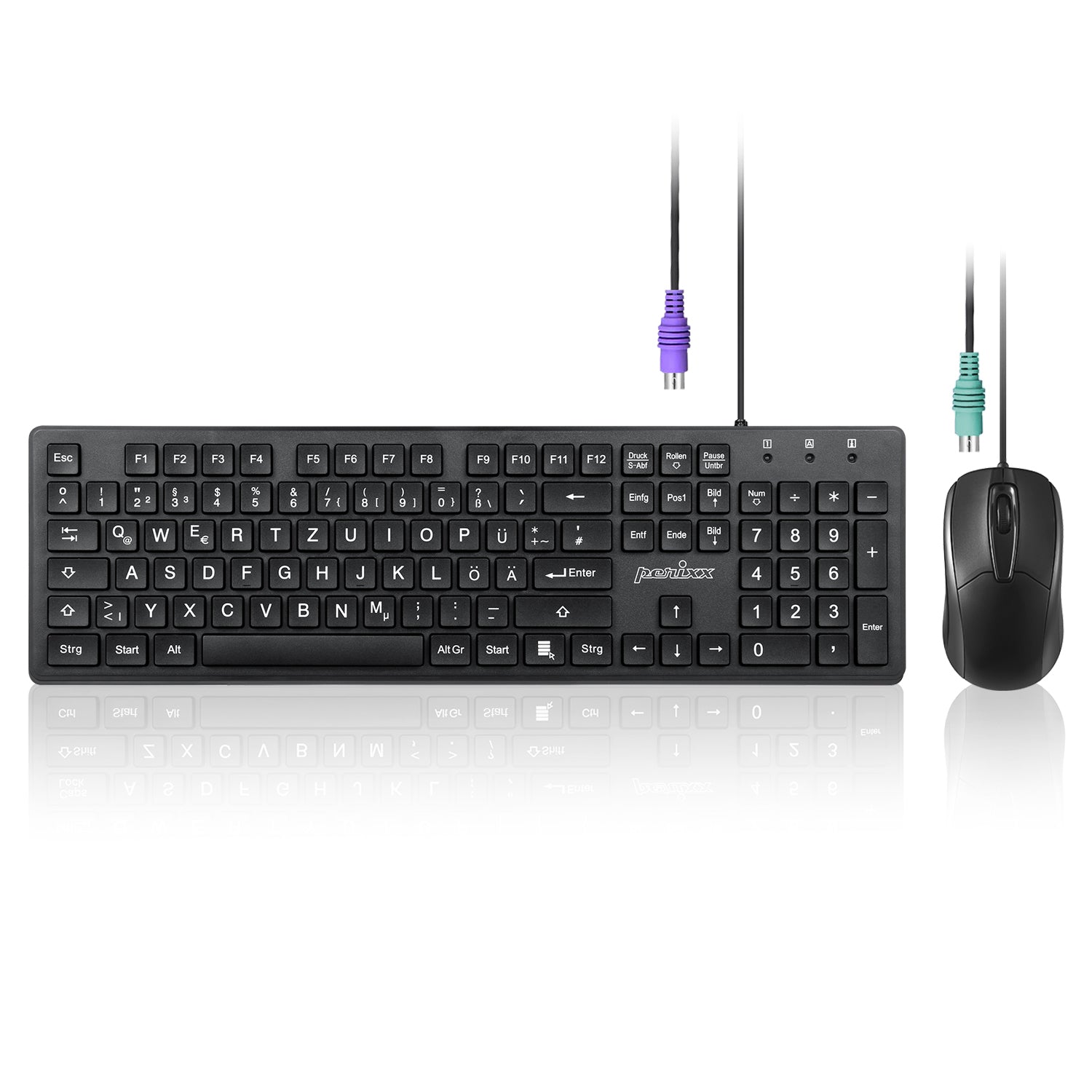PERIDUO-117 - Wired Standard PS2 Keyboard and Mouse Combo - Perixx USA