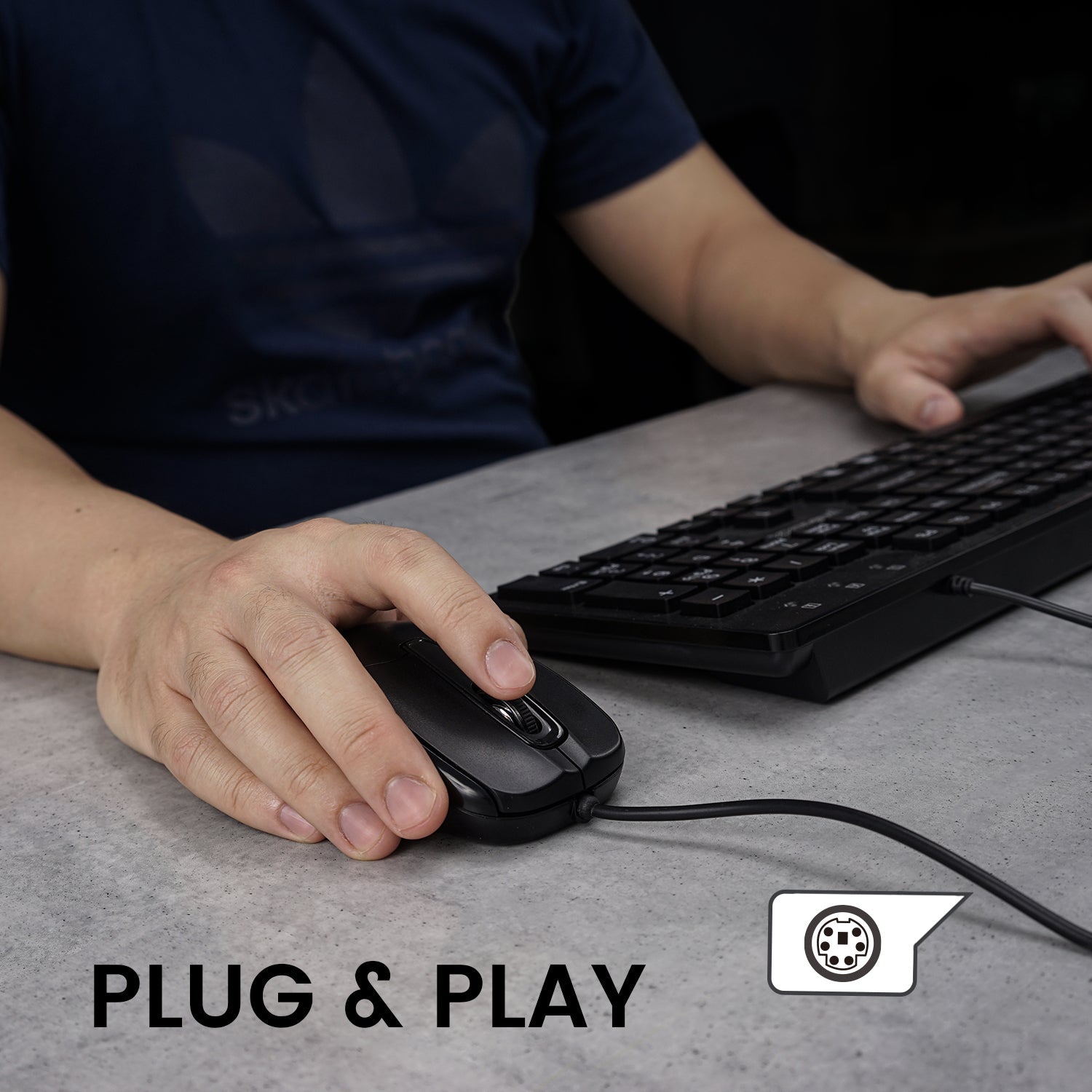 PERIDUO-117 - Wired Standard PS2 Keyboard and Mouse Combo - Perixx USA