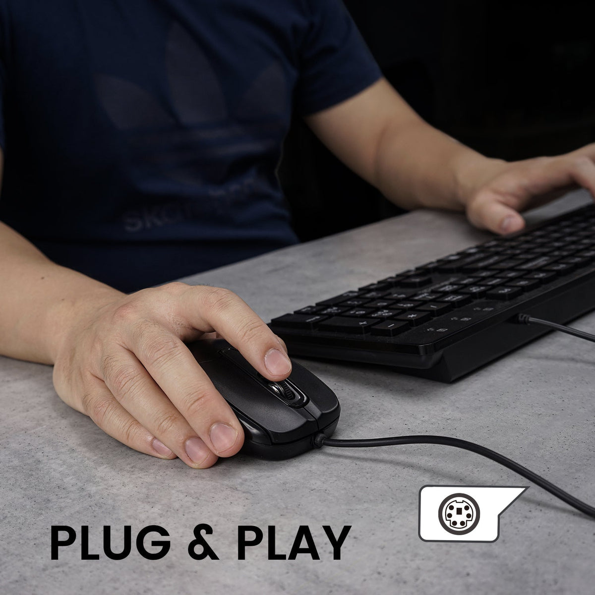 PERIDUO-117 - Wired Standard PS2 Keyboard and Mouse Combo - Perixx USA