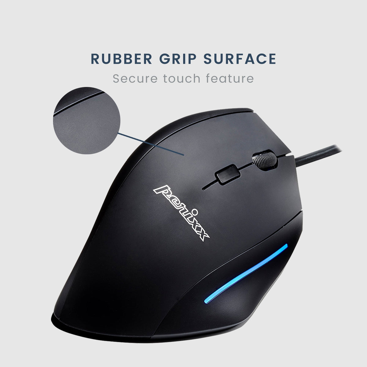 PERIMICE-508 Wired Ergonomic Vertical Mouse with Programmable Buttons ...
