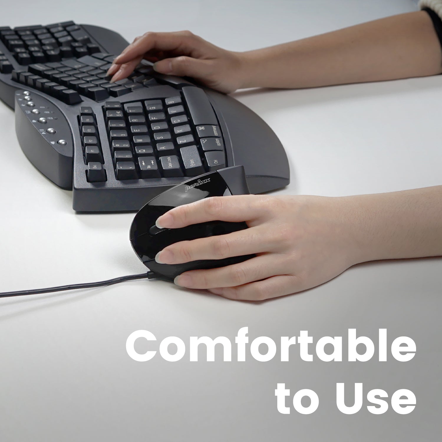 Mosuepay PERIMICE-513 L Wired Left-Handed Ergonomic Vertical Mouse - Perixx USA