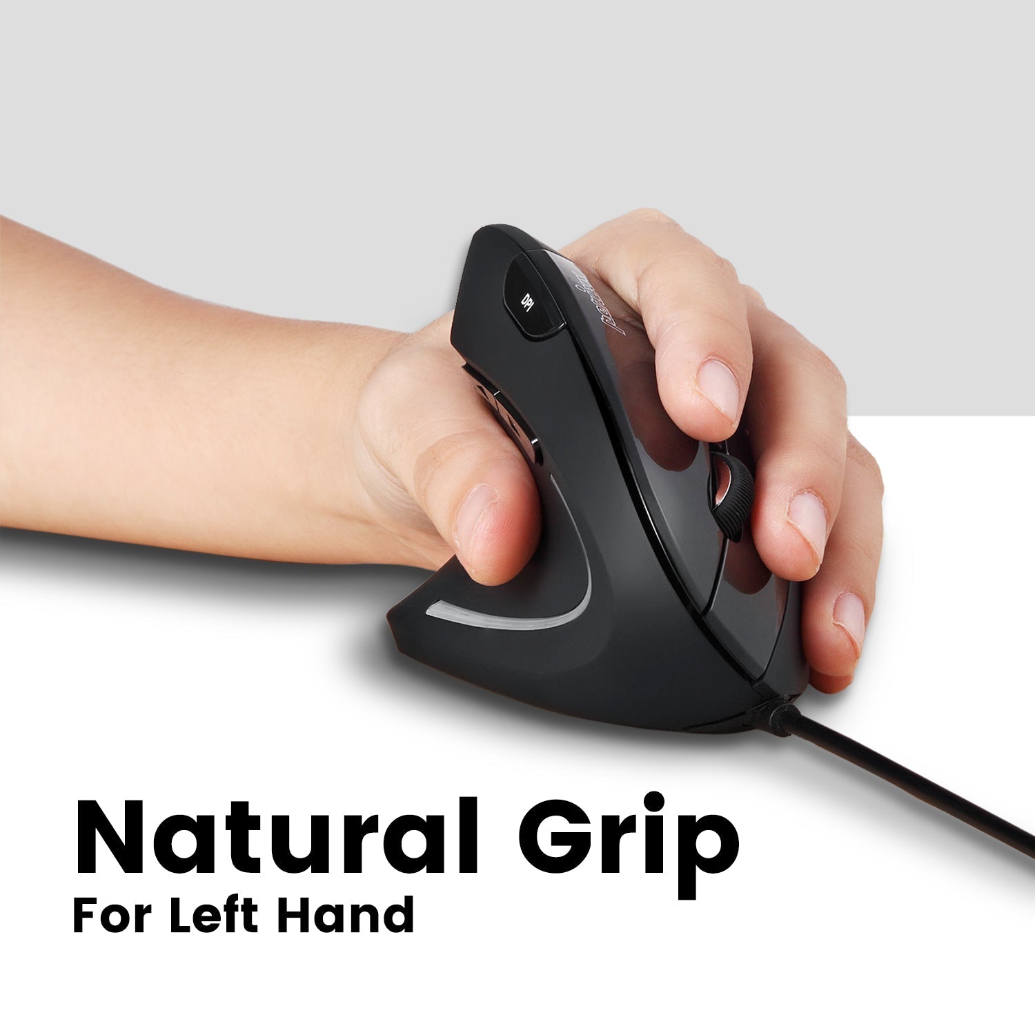 Mosuepay PERIMICE-513 L Wired Left-Handed Ergonomic Vertical Mouse - Perixx USA