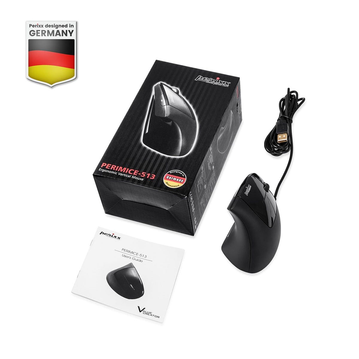 PERIMICE-513 Wired Ergonomic Vertical Mouse - Perixx USA