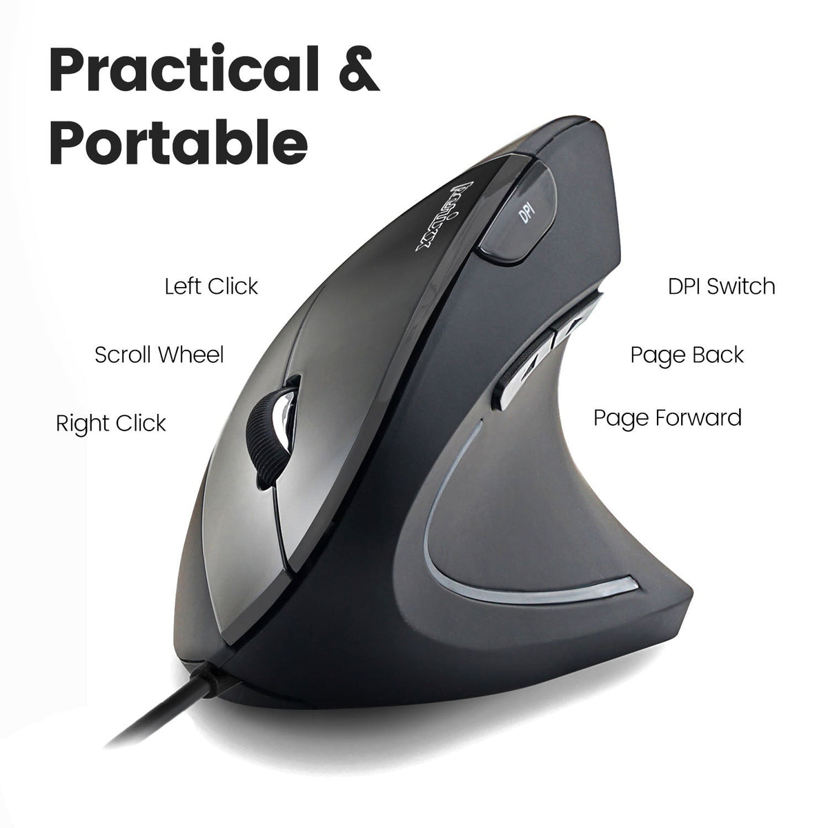 PERIMICE-513 Wired Ergonomic Vertical Mouse - Perixx USA