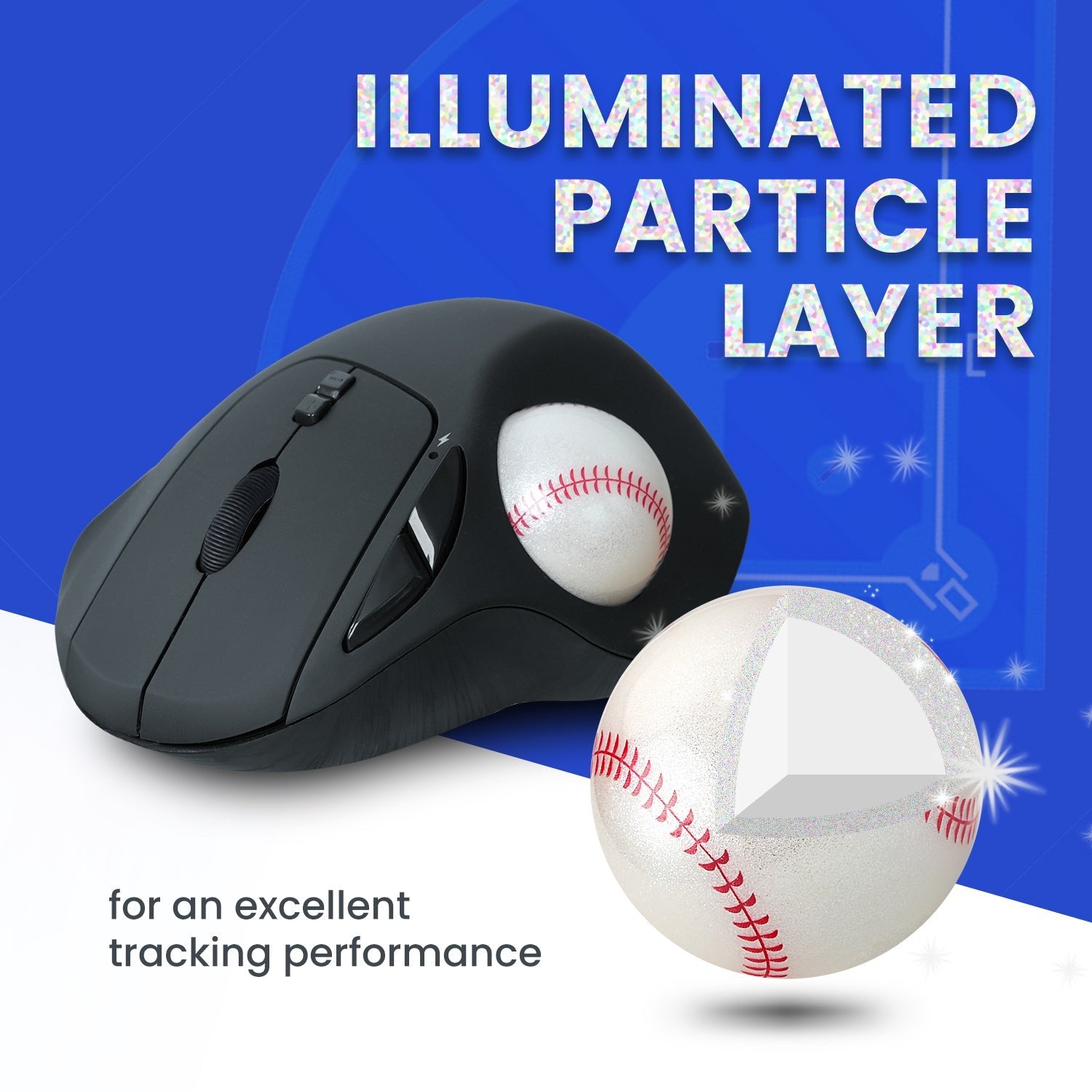 Programmable Button Trackball PERIMICE-717 Wireless Ergonomic Vertical Trackball Mouse with Pointing ...