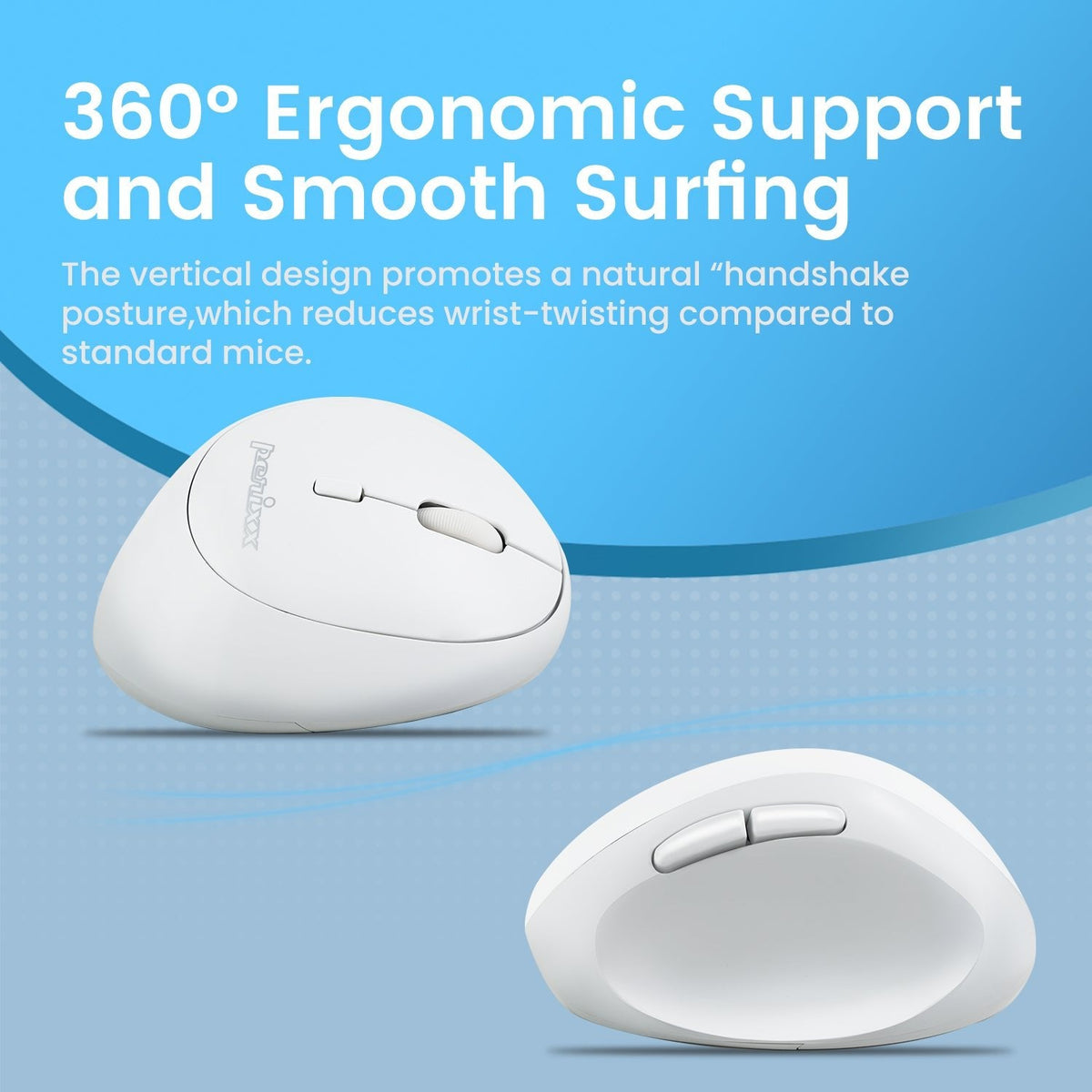 PERIMICE-719 Wireless Ergonomic Vertical Mouse with Silent Click and ...