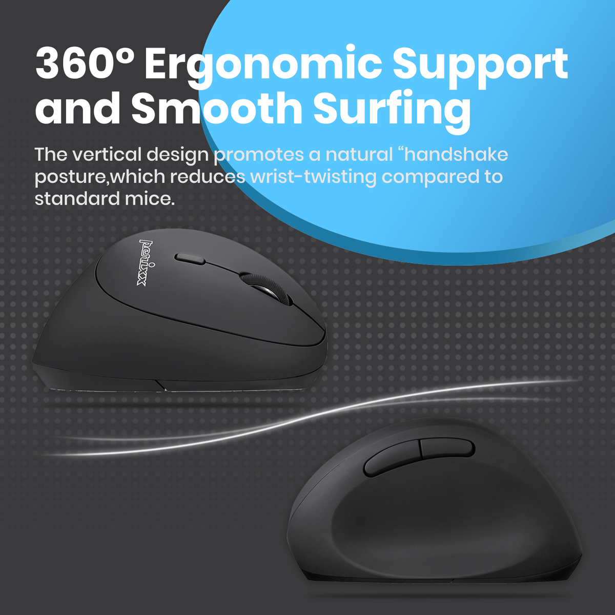 PERIMICE-719 Wireless Ergonomic Vertical Mouse with Silent Click and ...