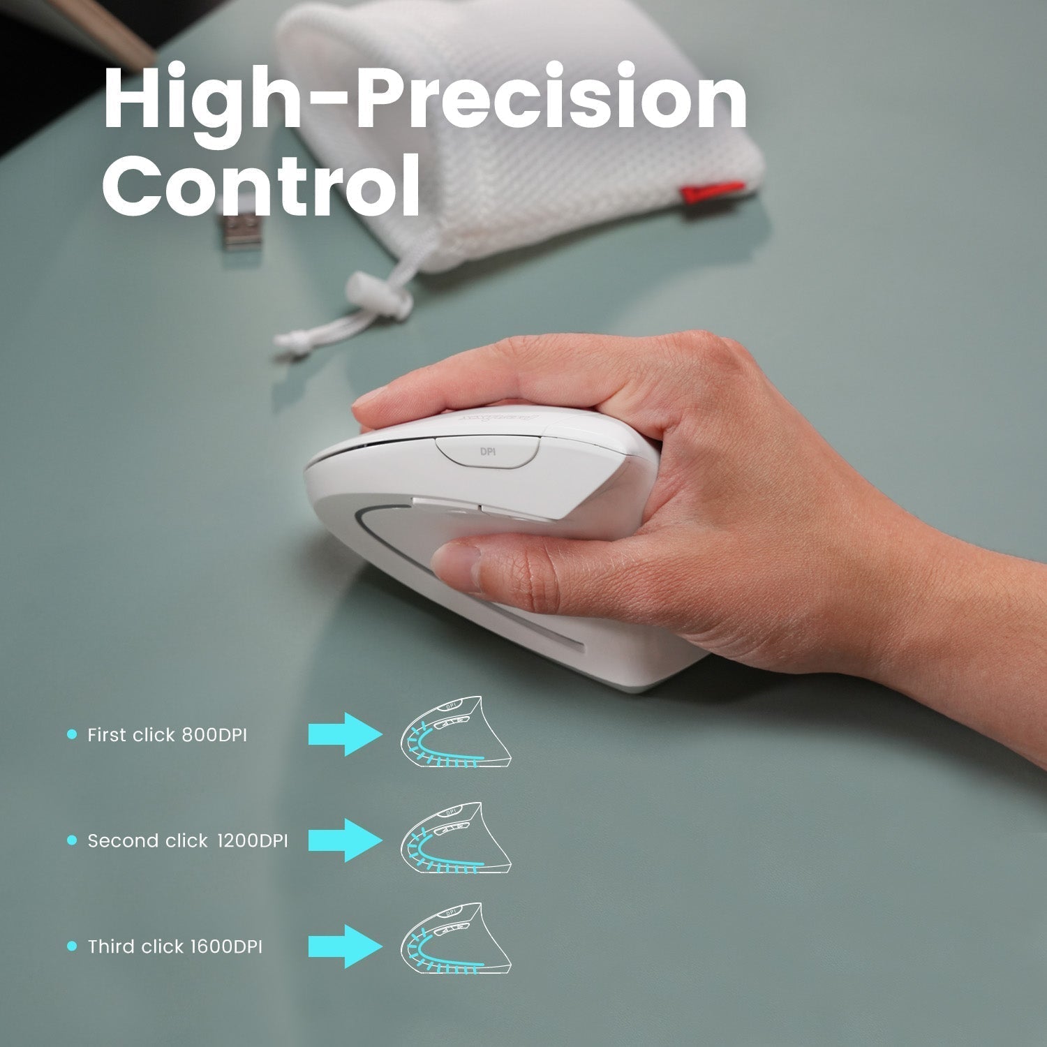 PERIMICE-813 Wireless Ergonomic Vertical Mouse with Bluetooth Multi ...
