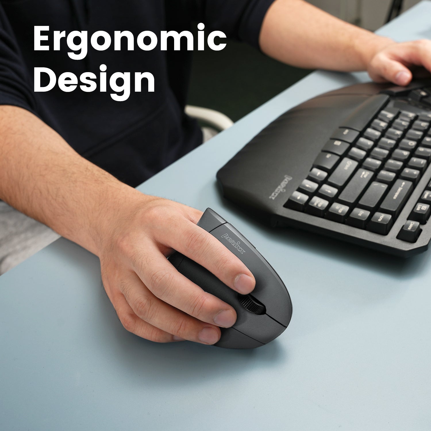 PERIMICE-813 Wireless Ergonomic Vertical Mouse with Bluetooth Multi ...
