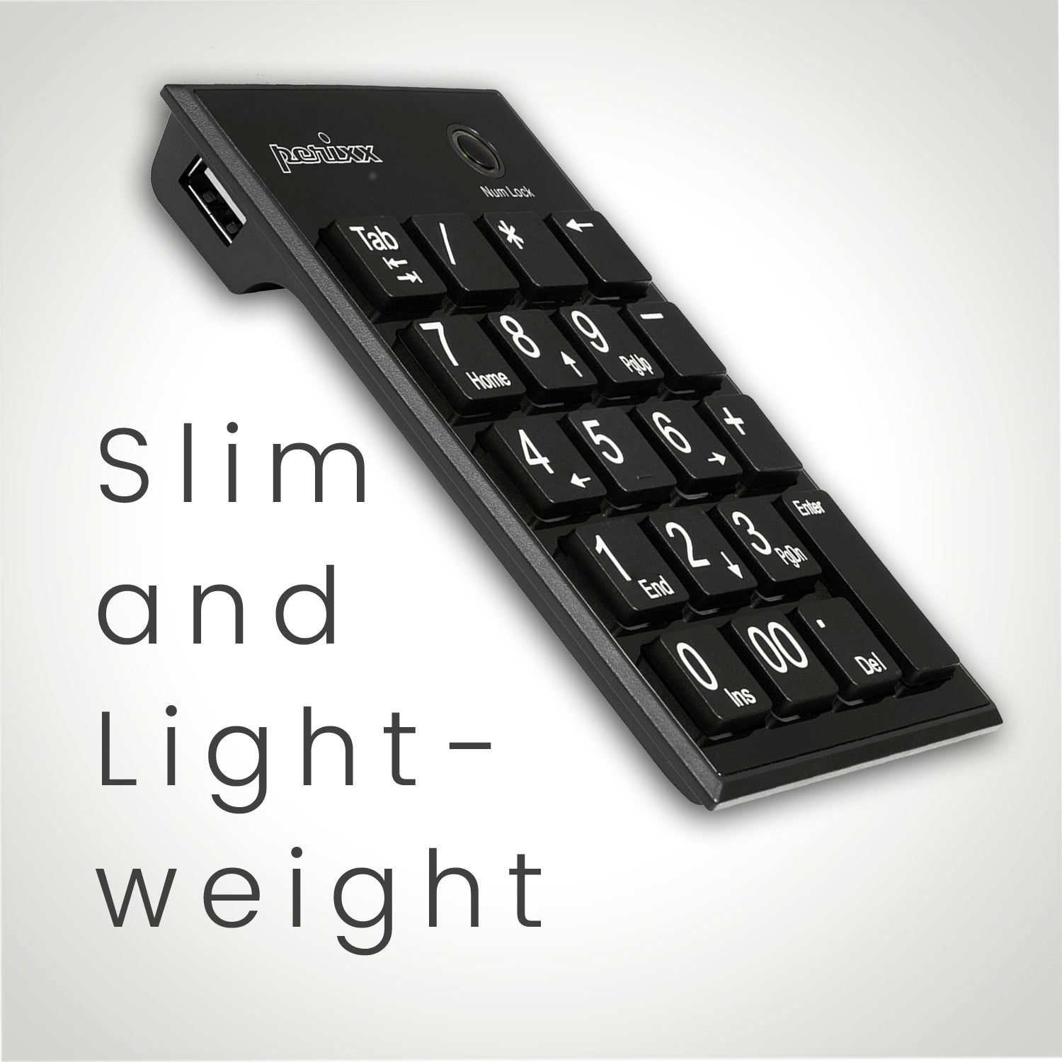 PERIPAD-202 Wired Numeric Keypad with Scissor Keys and Extra USB Ports ...